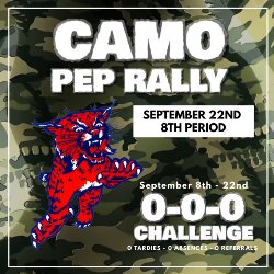 Camo Pep Rally Flyer